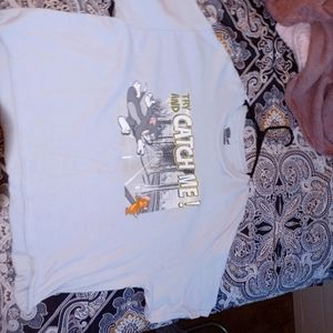 blue graphic tee shirt